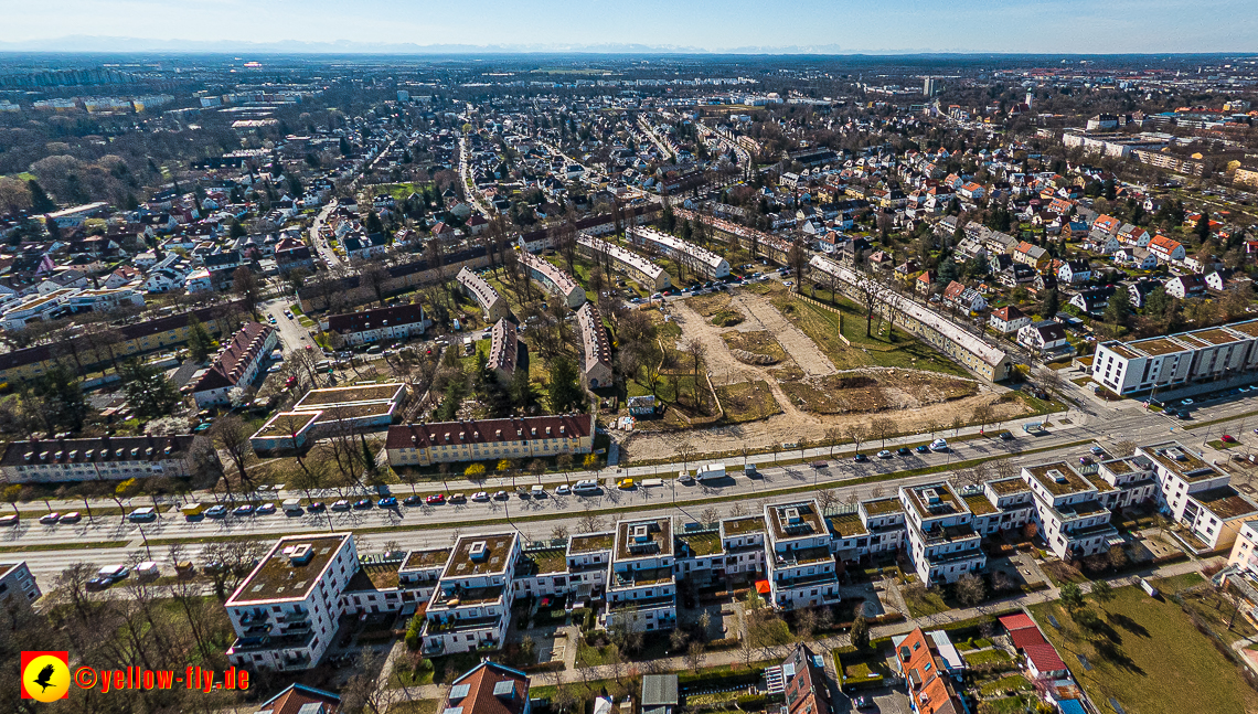21.03.2023 - Luftbilder von der Baustelle Maikäfersiedlung in Berg am Laim